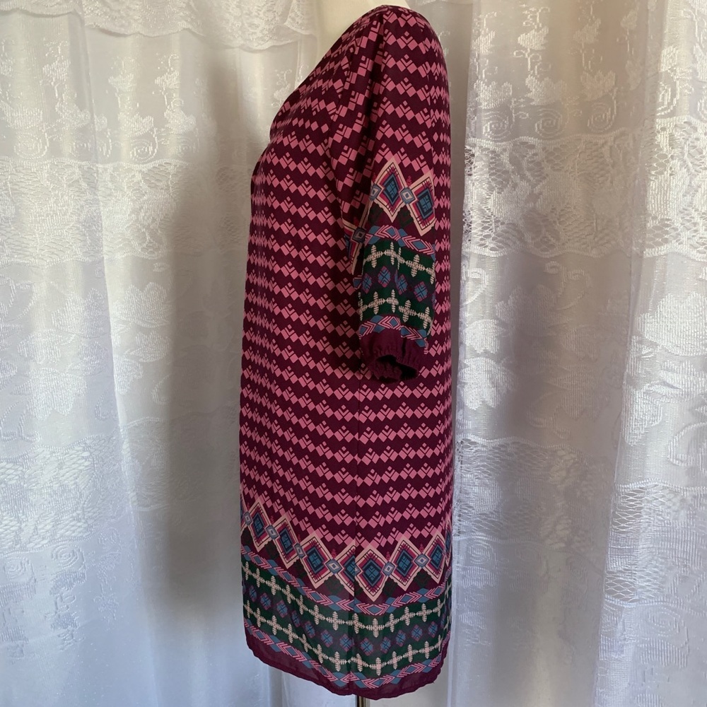 Anthropologie Everly Purple/multicolor 3/4 Sleeve Dress M - Picture 3 of 8